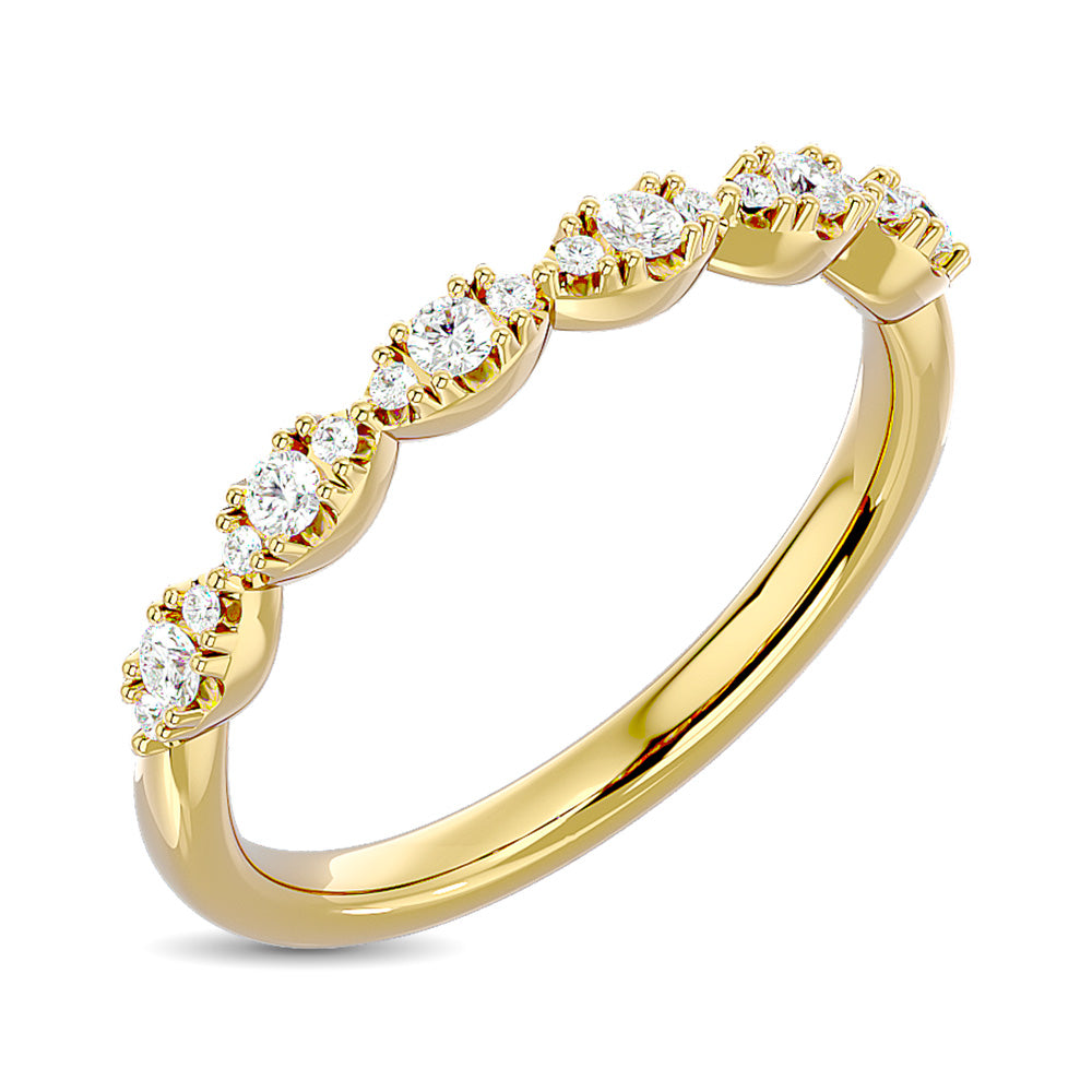 Alianza Apilable con Diamantes de 1/5 qt en Oro Amarillo de 14k