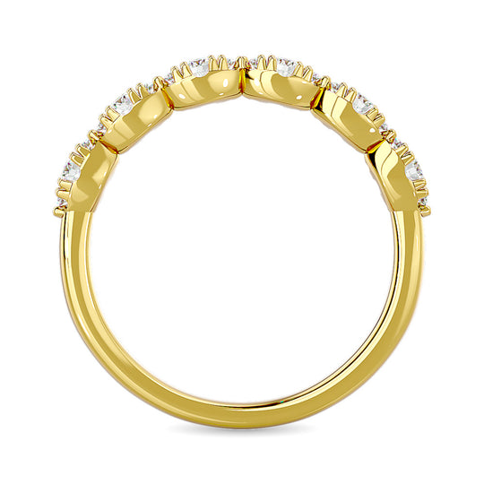 Alianza Apilable con Diamantes de 1/5 qt en Oro Amarillo de 14k