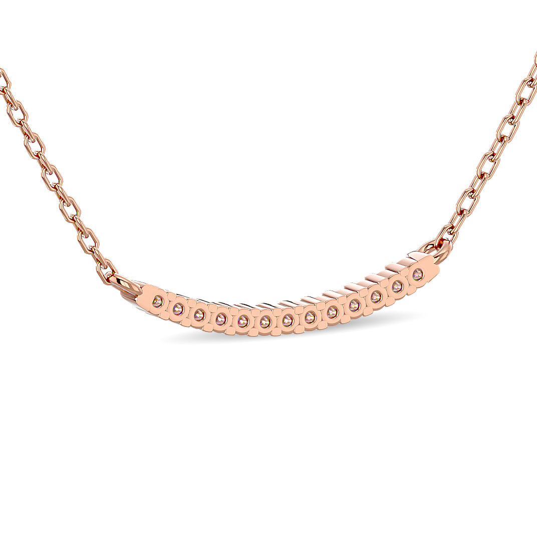 Collar de moda con diamantes de 1/6 qt total en oro rosado de 10 k