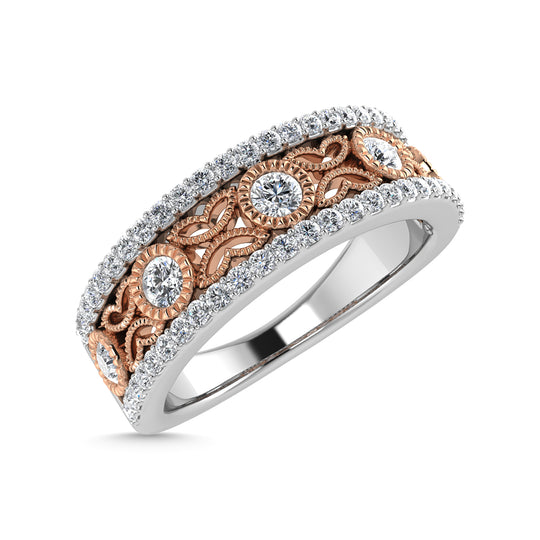 Diamante 1/2 Ct.Tw. Banda de moda en dos tonos de 14K