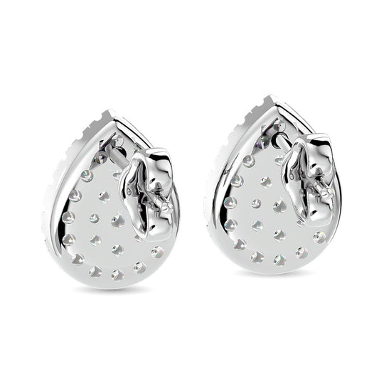 Aretes de Moda con Diamantes de 1/3 qt en Oro Blanco de 10k