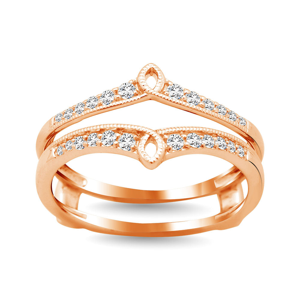 Anillo Protector con Diamantes de 1/4 qt en Oro Rosa de 10k