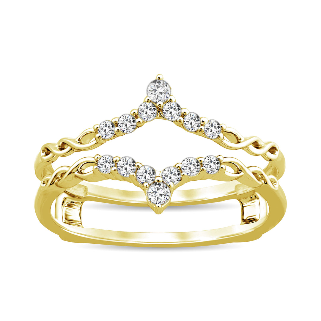 Anillo Protector con Diamantes de 1/4 qt en Oro Amarillo de 10k