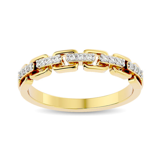 Anillo para Dama con Diamantes de 1/10 qt en Oro Amarillo de 10k