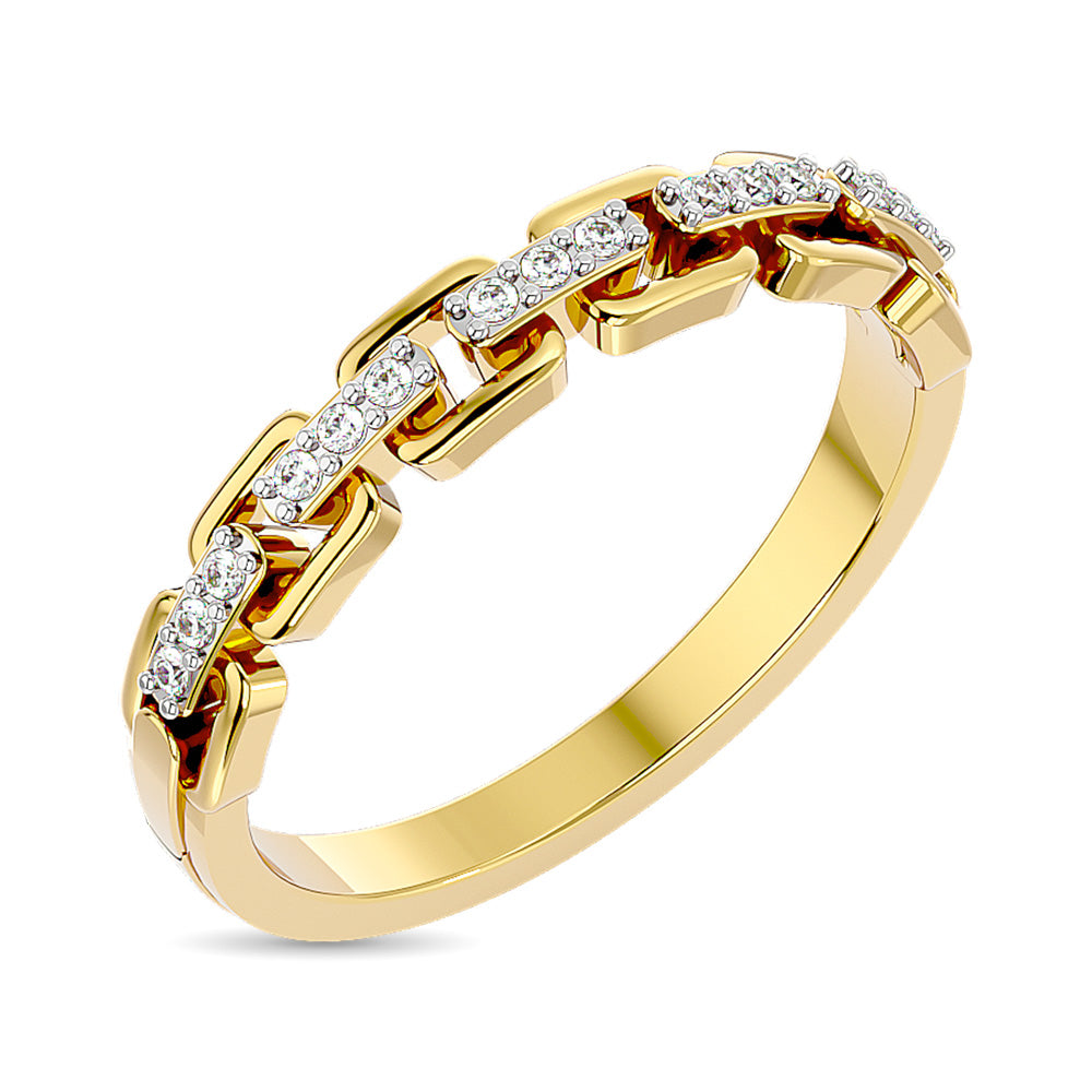 Anillo para Dama con Diamantes de 1/10 qt en Oro Amarillo de 10k