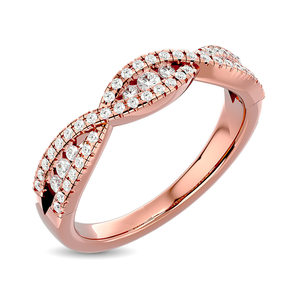 Alianza Apilable con Diamantes de 1/3 qt en Oro Rosado de 14k