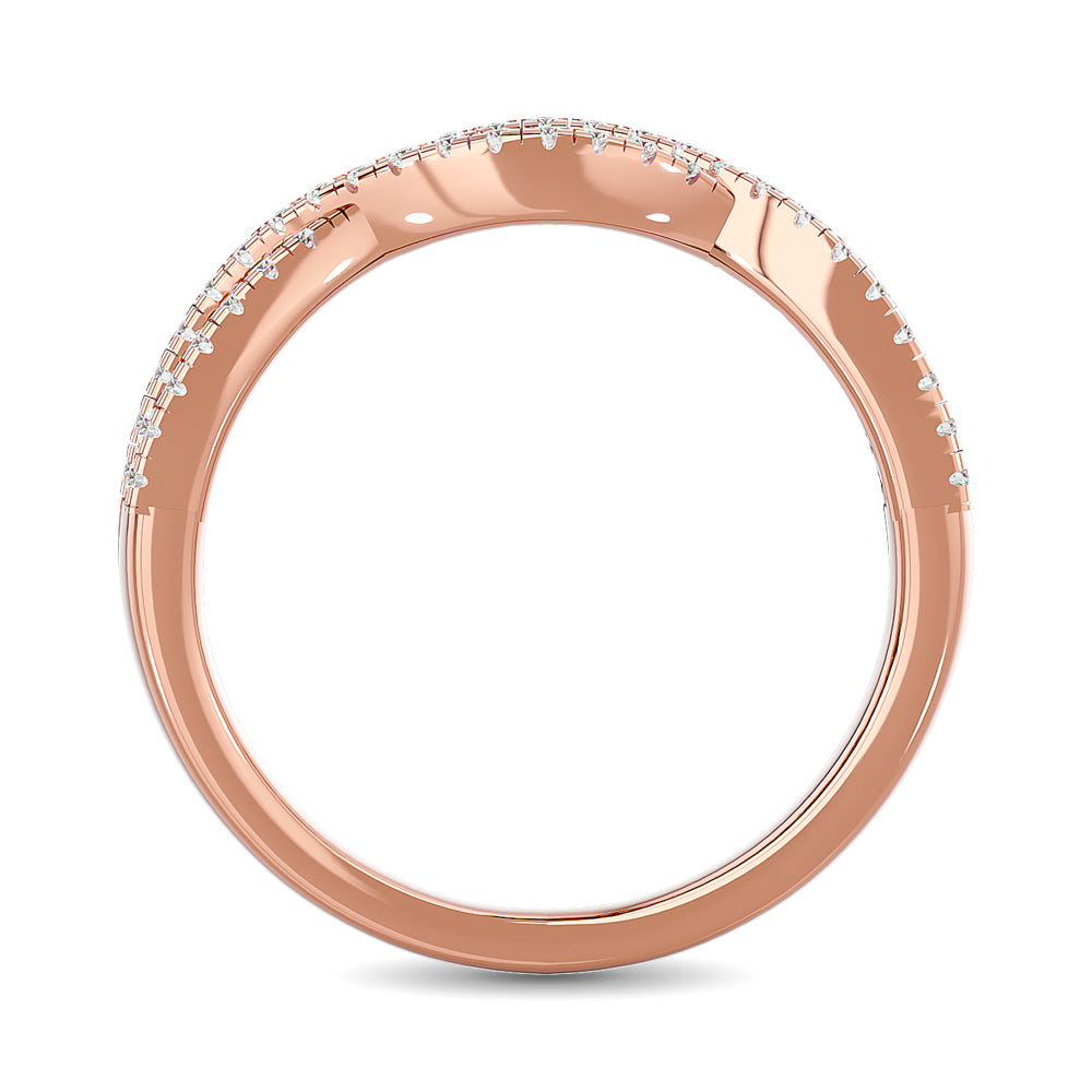 Alianza Apilable con Diamantes de 1/3 qt en Oro Rosado de 14k