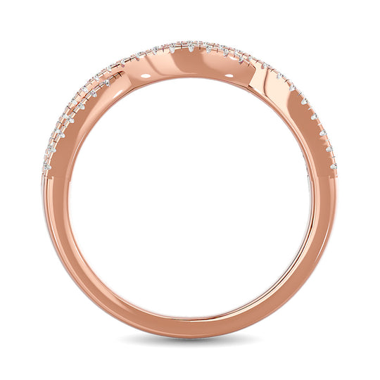 Alianza Apilable con Diamantes de 1/3 qt en Oro Rosado de 14k