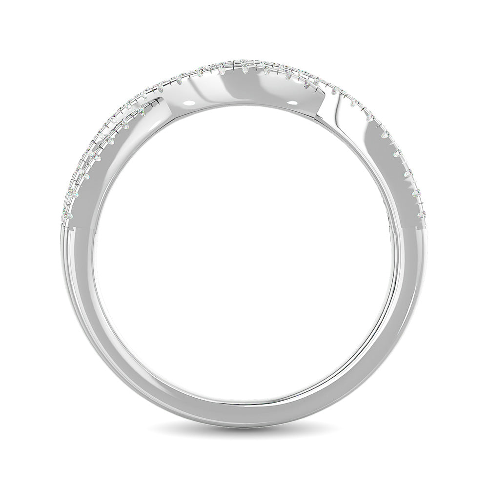 Alianza Apilable con Diamantes de 1/3 qt total en Oro Blanco de 14k