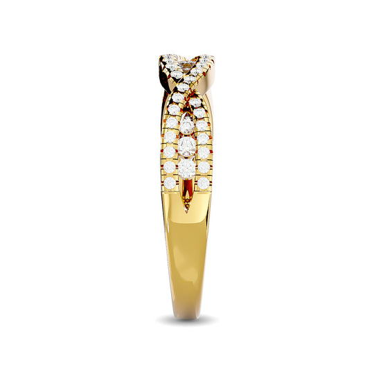 Anillo Apilable con Diamantes de 1/3 qt en Oro Amarillo de 14k