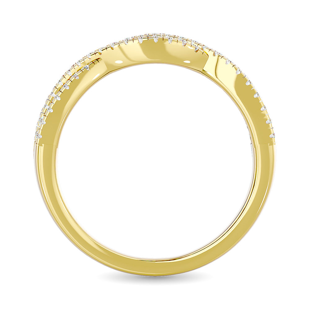 Anillo Apilable con Diamantes de 1/3 qt en Oro Amarillo de 14k