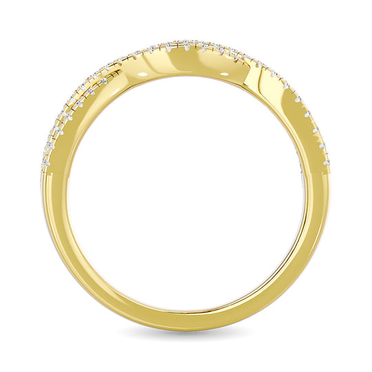 Anillo Apilable con Diamantes de 1/3 qt en Oro Amarillo de 14k