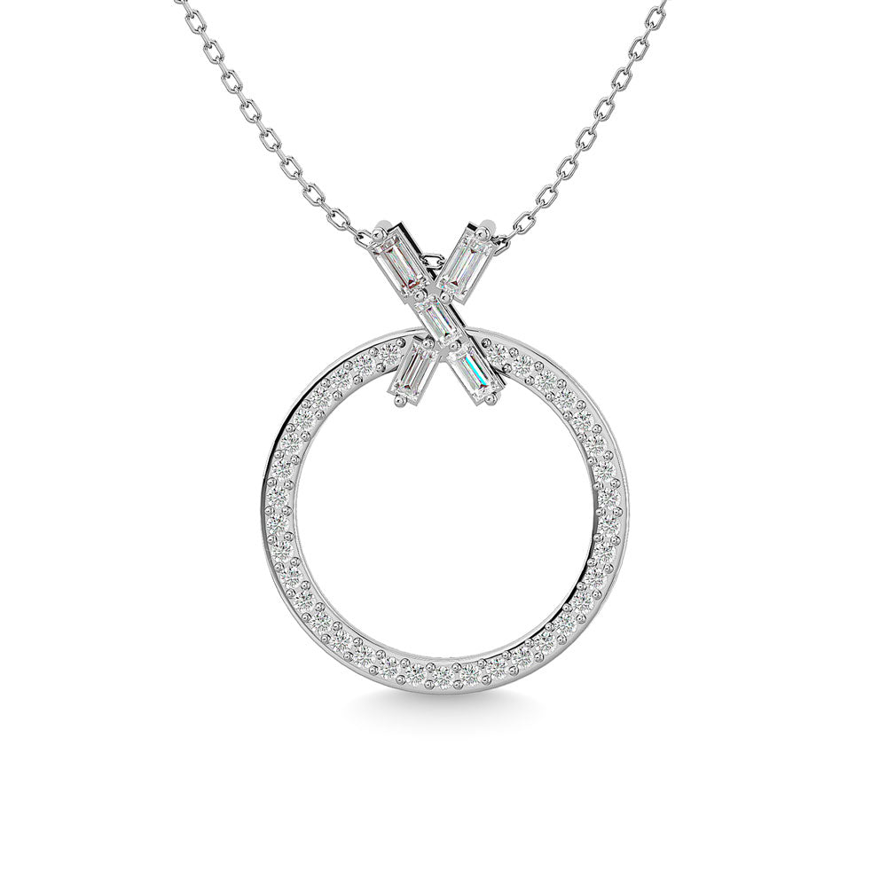 Diamante 1/4 Ct.Tw. Colgante de moda en oro blanco de 10 quilates