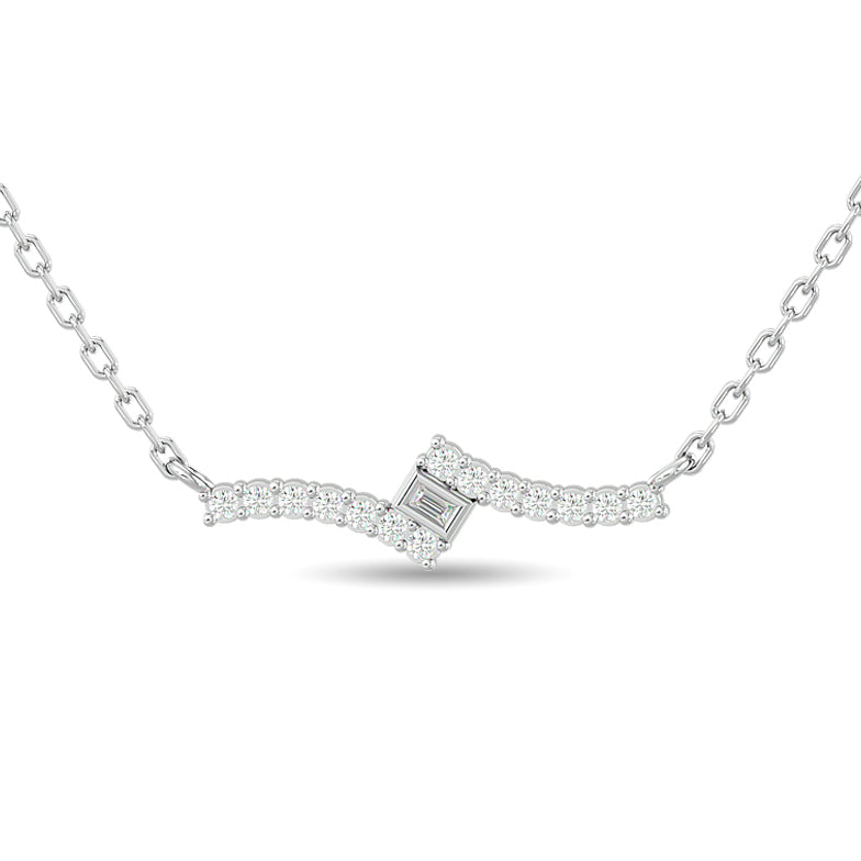 Diamante 1/8 Ct.Tw. Colgante de moda en oro blanco de 10 quilates