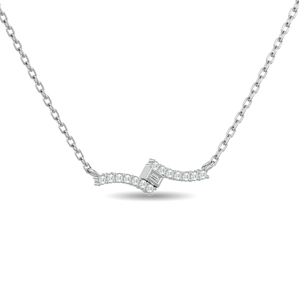 Diamante 1/8 Ct.Tw. Colgante de moda en oro blanco de 10 quilates