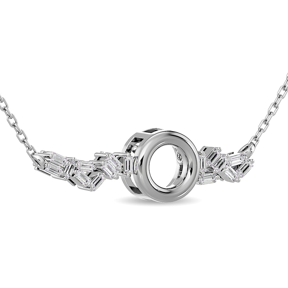 Diamante 1/8 Ct.Tw. Collar de moda en oro blanco de 10 quilates