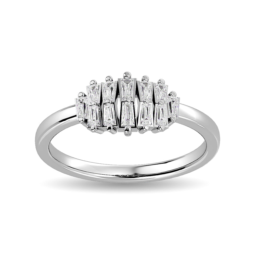 Diamante 1/4 Ct.Tw. Anillo de moda en oro blanco de 10 quilates