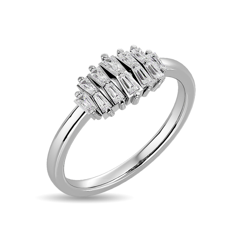 Diamante 1/4 Ct.Tw. Anillo de moda en oro blanco de 10 quilates