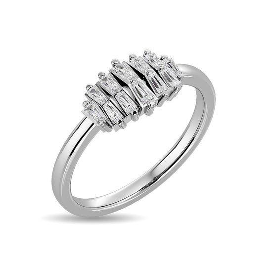 Diamante 1/4 Ct.Tw. Anillo de moda en oro blanco de 10 quilates