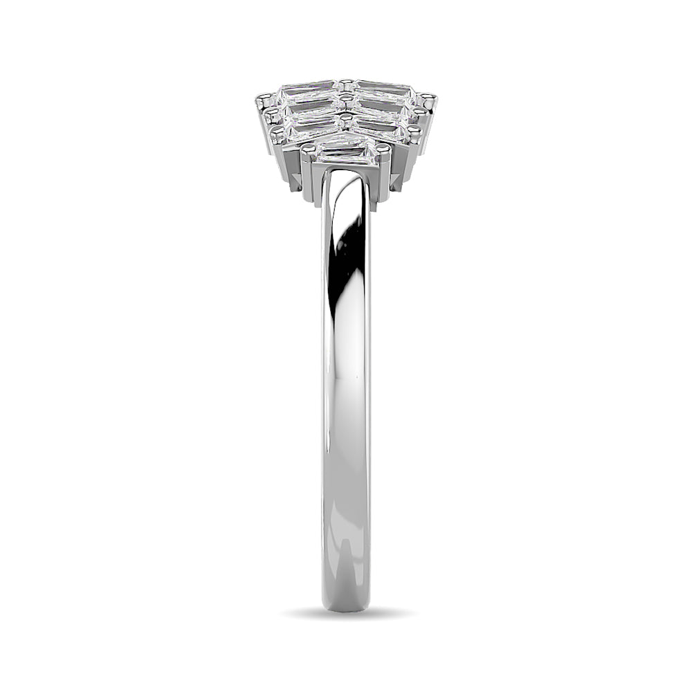 Diamante 1/4 Ct.Tw. Anillo de moda en oro blanco de 10 quilates