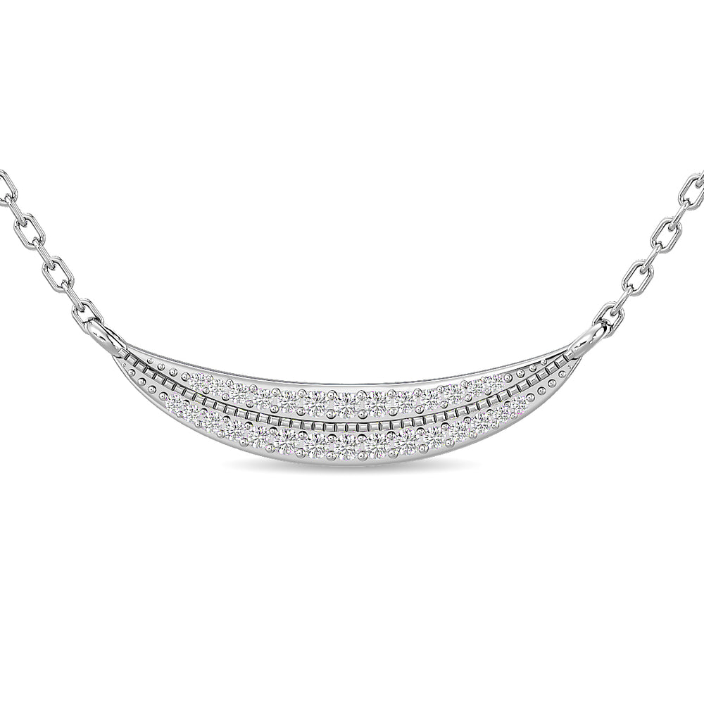 Diamante 1/4 Ct.Tw. Collar de moda en oro blanco de 10 quilates