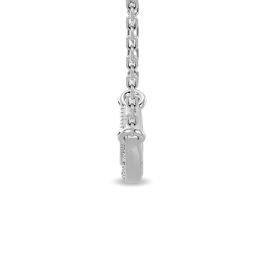 Diamante 1/4 Ct.Tw. Collar de moda en oro blanco de 10 quilates