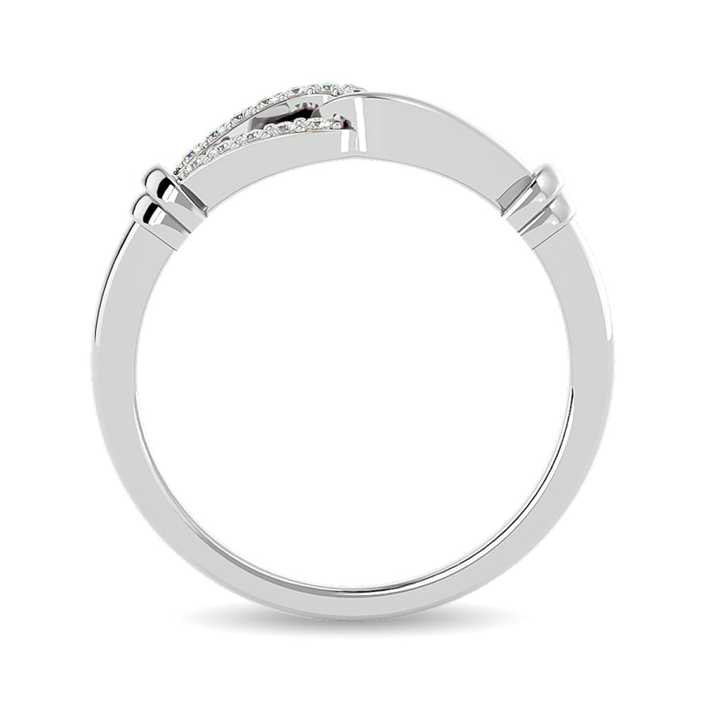 Anillo Moderno de Diamantes de 1/6 qt en Oro Blanco de 10k