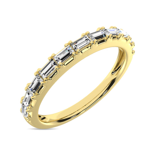 Anillo de Aniversario de Diamantes de 1/10 qt en Oro Amarillo de 14k