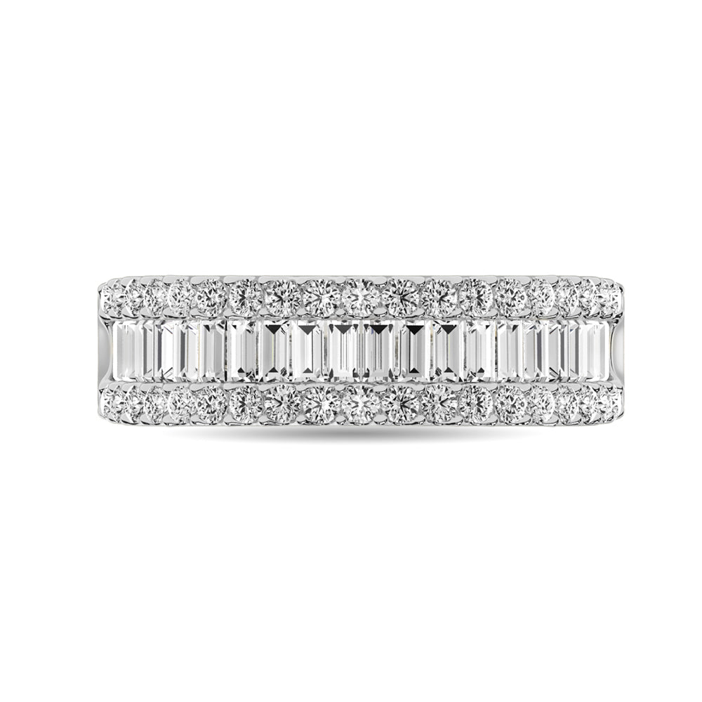 Diamante 3 1/5 Ct.Tw. Alianza de aniversario para mujer en oro blanco de 14 k