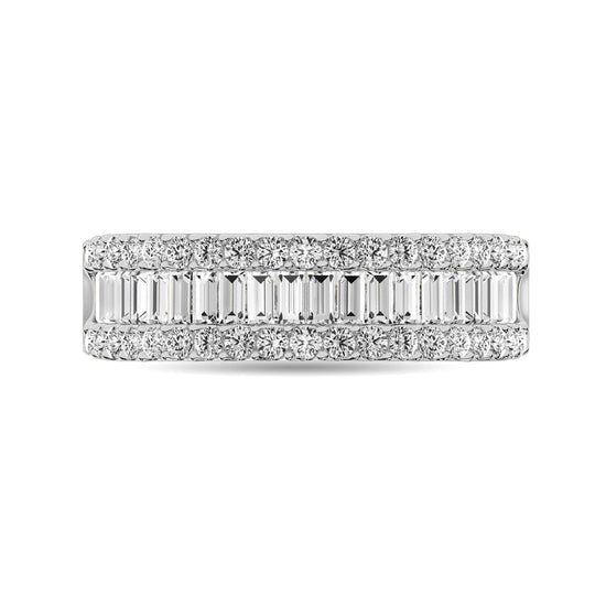 Diamante 3 1/5 Ct.Tw. Alianza de aniversario para mujer en oro blanco de 14 k