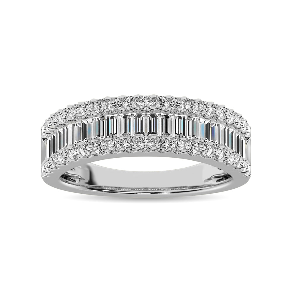 Diamante 3 1/5 Ct.Tw. Alianza de aniversario para mujer en oro blanco de 14 k