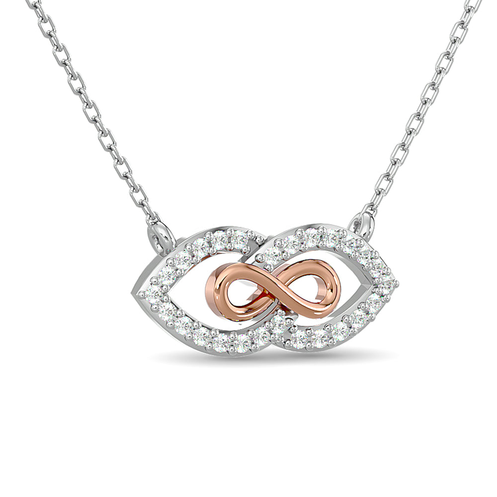 Diamante 1/6 Ct.Tw. Collar de moda en dos tonos de 10 quilates