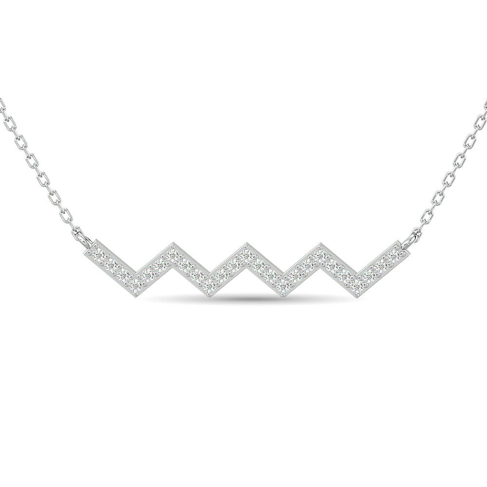 Diamante 1/10 Ct.Tw. Collar de moda en oro blanco de 10 quilates