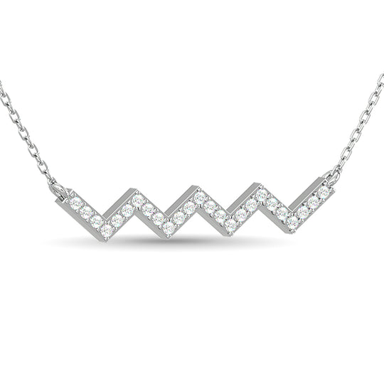 Diamante 1/10 Ct.Tw. Collar de moda en oro blanco de 10 quilates