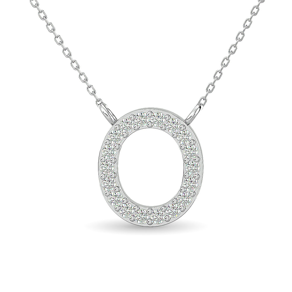 COLGANTE DE ORO BLANCO DE 10 KT CON DIAMANTE TW DE 1/12 QUILATES