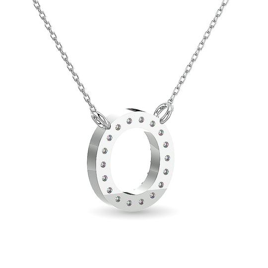 COLGANTE DE ORO BLANCO DE 10 KT CON DIAMANTE TW DE 1/12 QUILATES