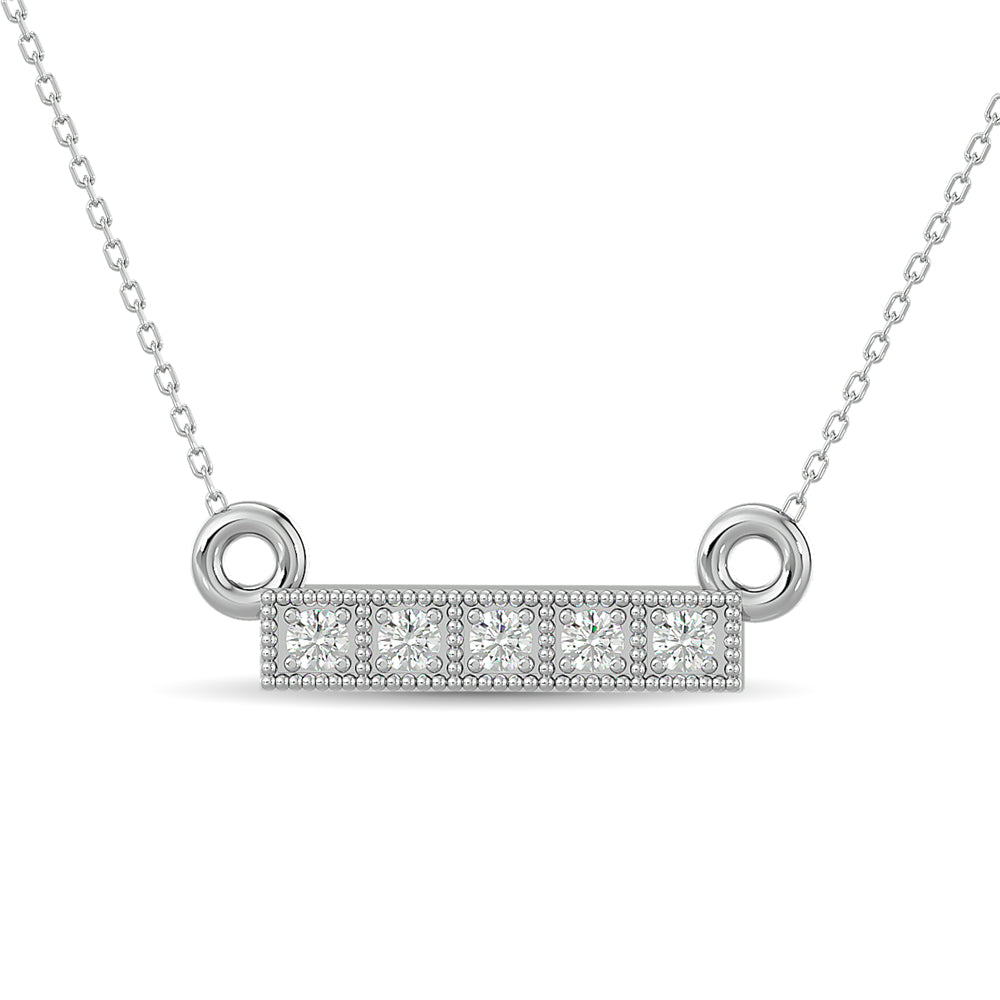 COLGANTE DE ORO BLANCO DE 10 KT CON DIAMANTE TW DE 1/20 QUILATES