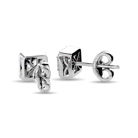 Diamante 1/4 Ct.Tw. Aretes de moda en oro blanco de 10 quilates