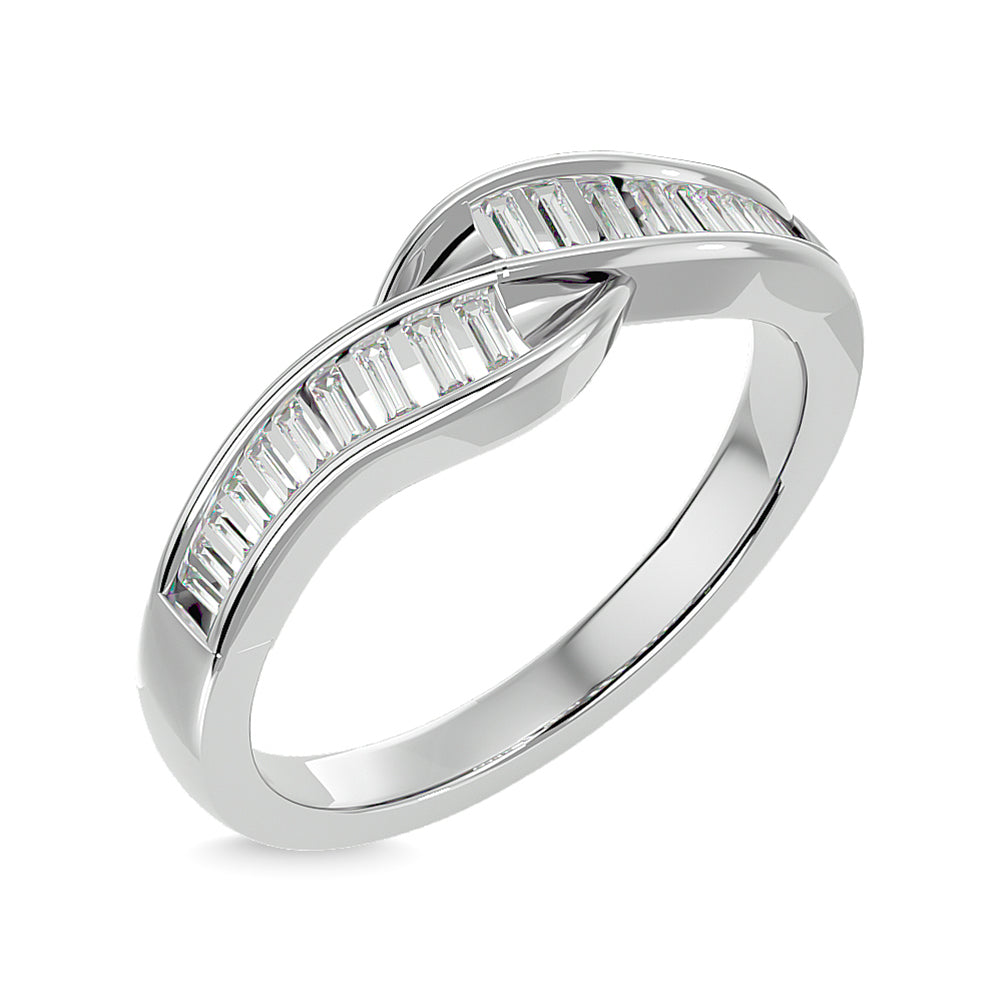 Diamante 1/3 Ct.Tw. Anillo de moda en oro blanco de 14 quilates