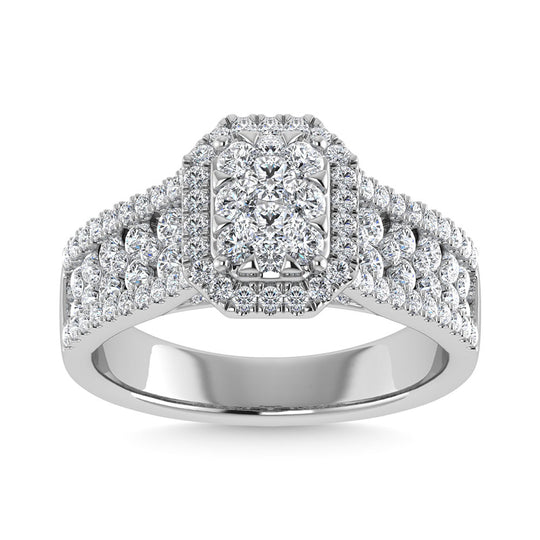 Diamante 1 1/3 Ct.Tw. Anillo de compromiso en oro blanco de 14 k