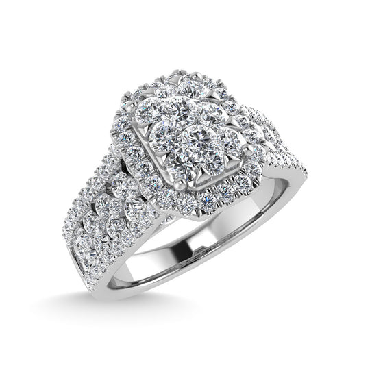 Diamante 1 1/3 Ct.Tw. Anillo de compromiso en oro blanco de 14 k