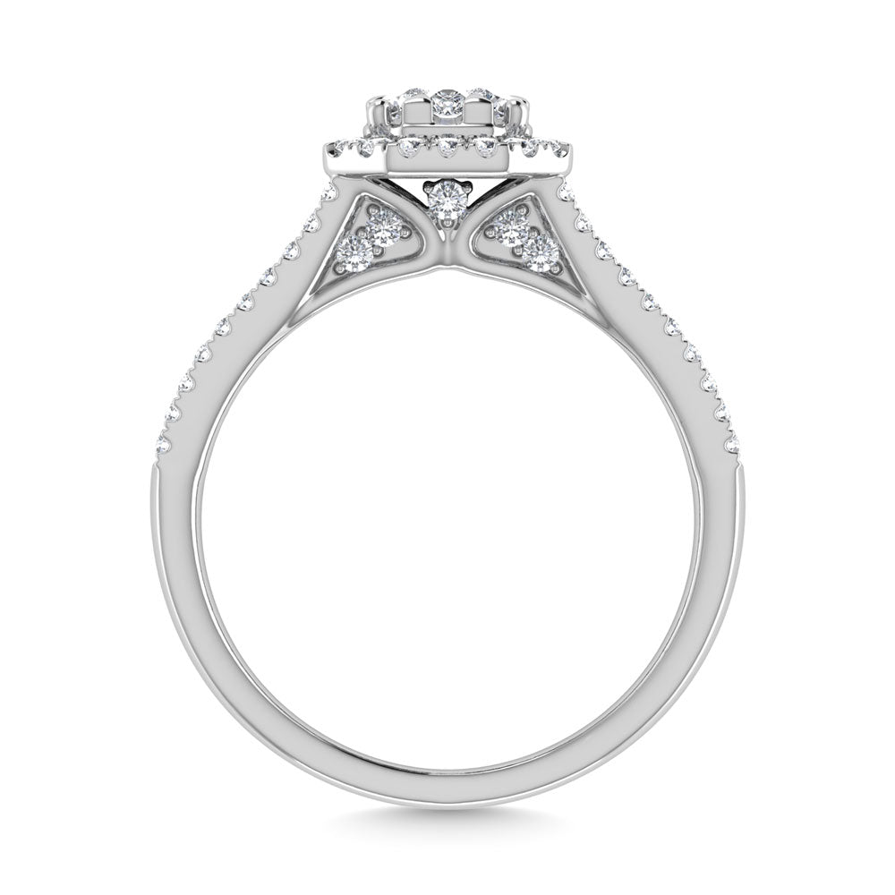 Diamante 1 1/3 Ct.Tw. Anillo de compromiso en oro blanco de 14 k