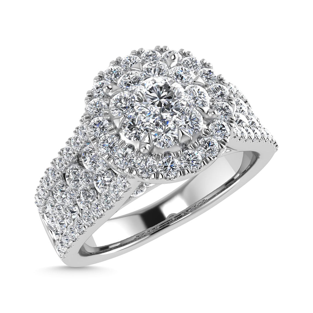 Diamante 1 1/4 Ct.Tw. Anillo de compromiso en oro blanco de 14 k