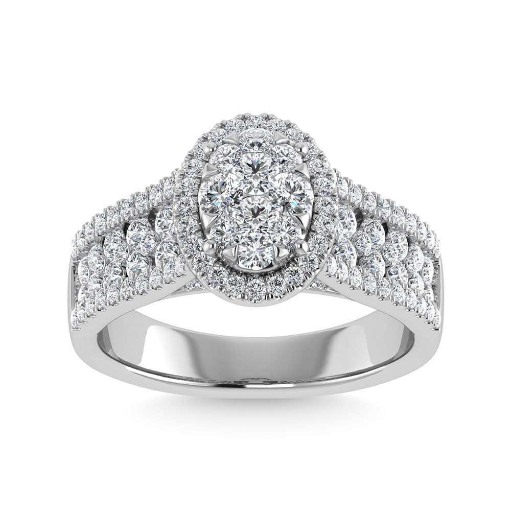 Diamante 1 1/3 Ct.Tw. Anillo de compromiso en oro blanco de 14 k