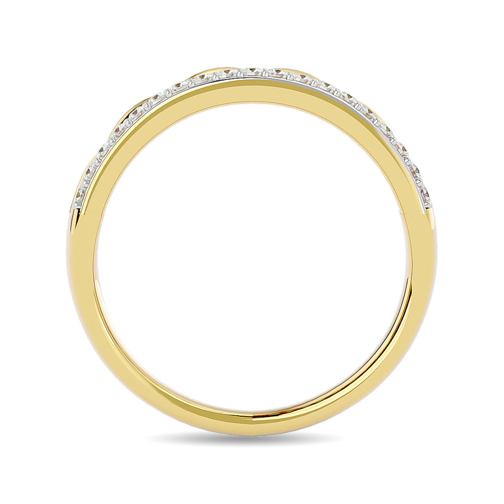 Anillo Apilable con Diamantes de 1/8 qt en Oro Amarillo de 14k