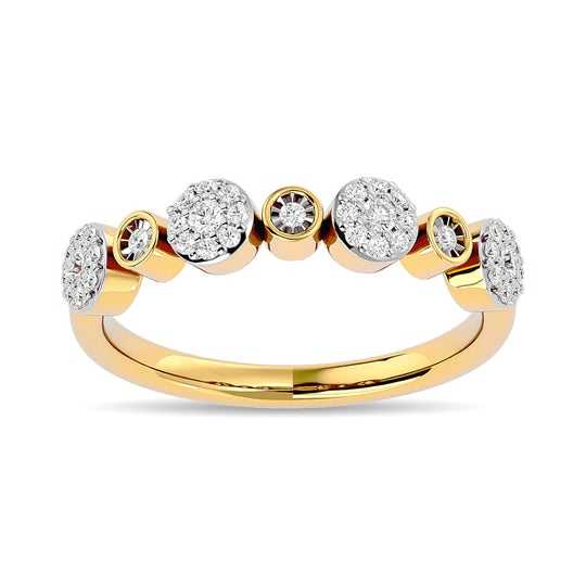 Anillo Apilable con Diamantes de 1/6 qt en Oro Amarillo de 14k