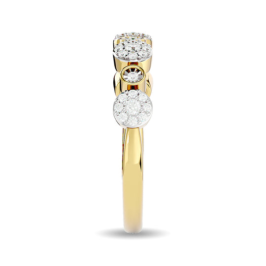 Anillo Apilable con Diamantes de 1/6 qt en Oro Amarillo de 14k