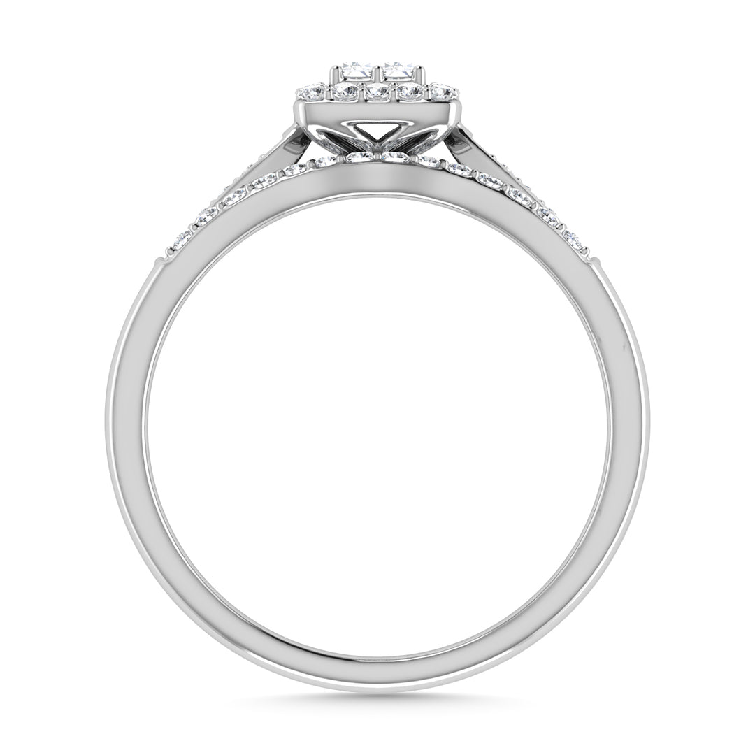 Diamante 1/4 Ct.Tw. Anillo nupcial en oro blanco de 10 quilates