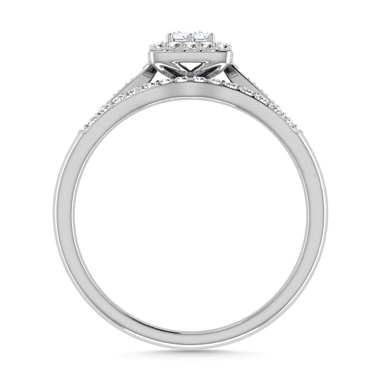 Diamante 1/4 Ct.Tw. Anillo nupcial en oro blanco de 10 quilates