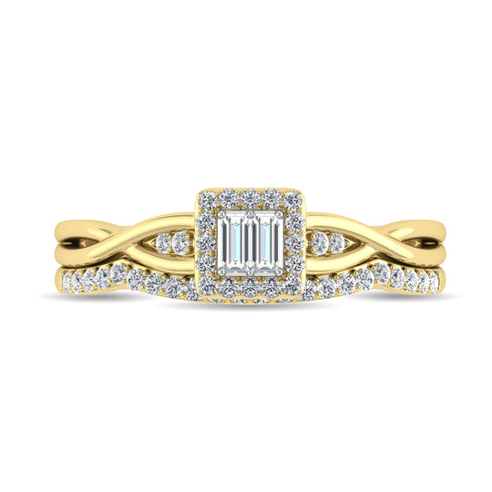 Diamante 1/4 Ct.Tw. Anillo nupcial en oro amarillo de 10 quilates